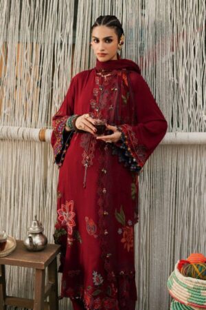 M Prints by Maria B Unstitched Embroidered Dobby Linen 3 Piece Suit -10A