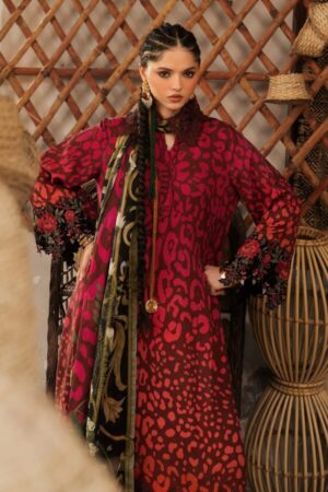 M Prints by Maria B Unstitched Printed Linen 3 Piece Suit - 1A
