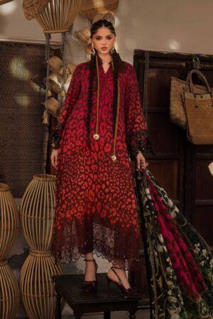Alternative view of M Prints by Maria B Unstitched Printed Linen 3 Piece Suit - 1A