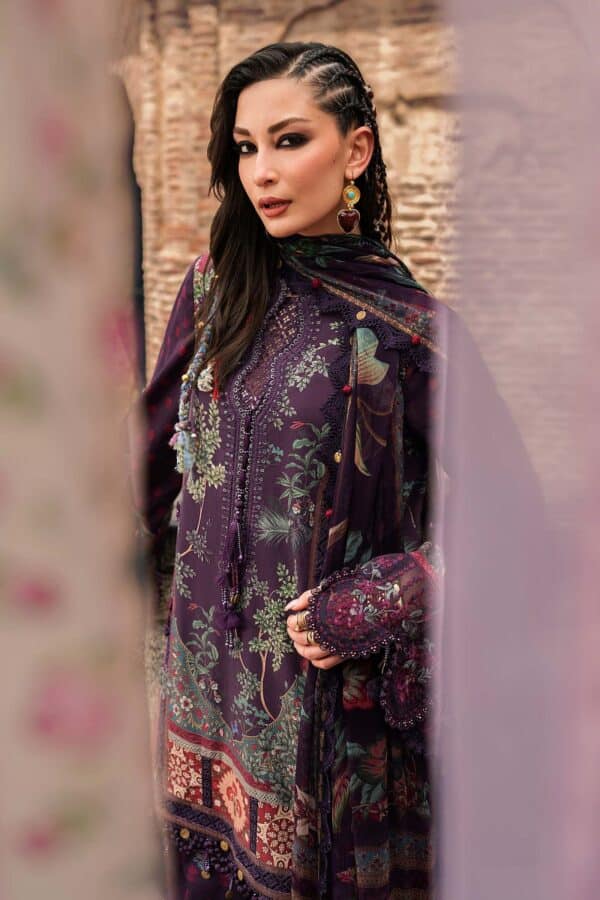 M Prints by Maria B Unstitched Printed Cambric 3 Piece Suit - 2B - Image 3