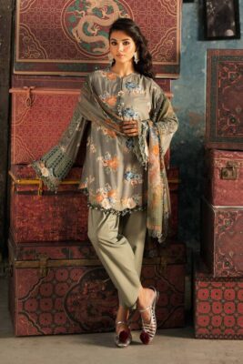 M Prints by Maria B Unstitched Embossed Cambric 3 Piece Suit - 3A