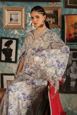 Alternative view of M Prints by Maria B Unstitched Embroidered Cambric 3 Piece Suit -4A