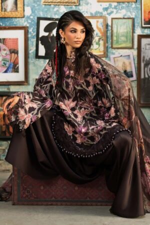 Alternative view of M Prints by Maria B Unstitched Embroidered Cambric 3 Piece Suit -4B