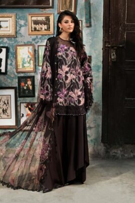 M Prints by Maria B Unstitched Embroidered Cambric 3 Piece Suit -4B