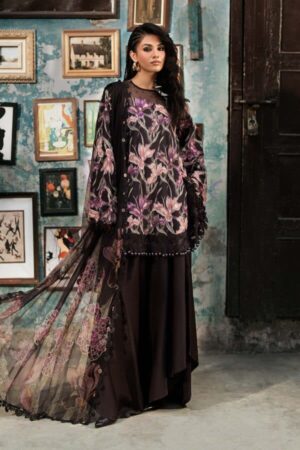 M Prints by Maria B Unstitched Embroidered Cambric 3 Piece Suit -4B