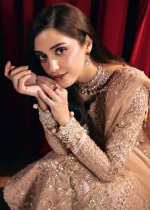 Alternative view of Seranade by Elaf Unstitched Embroidered Poly Net 3 Piece Suit Valentina -03
