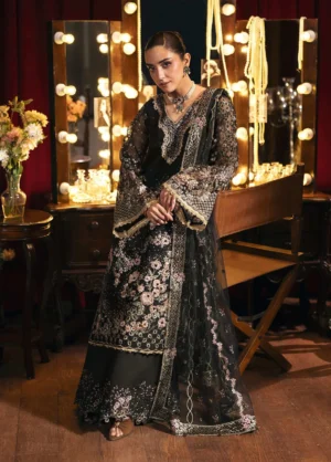 Seranade by Elaf Unstitched Embroidered Poly Net 3 Piece Suit Masquerade - 05