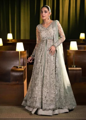 Seranade by Elaf Unstitched Embroidered Organza 3 Piece Suit Moonveil -06
