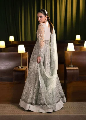Alternative view of Seranade by Elaf Unstitched Embroidered Organza 3 Piece Suit Moonveil -06