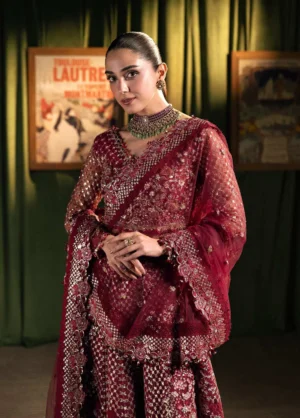 Alternative view of Seranade by Elaf Unstitched Embroidered Organza 2 Piece Suit Amour - 07