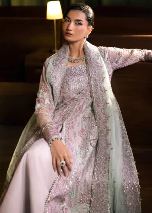 Alternative view of Seranade by Elaf Unstitched Embroidered Organza 3 Piece Suit Ophelia -09