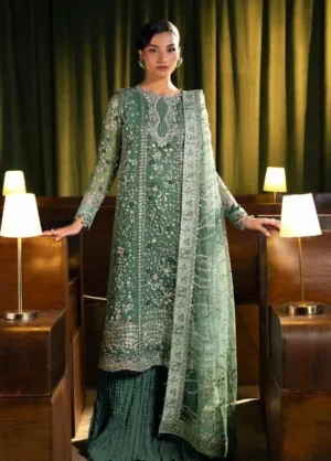 Seranade by Elaf Unstitched Embroidered Organza 3 Piece Suit Verdella - 10
