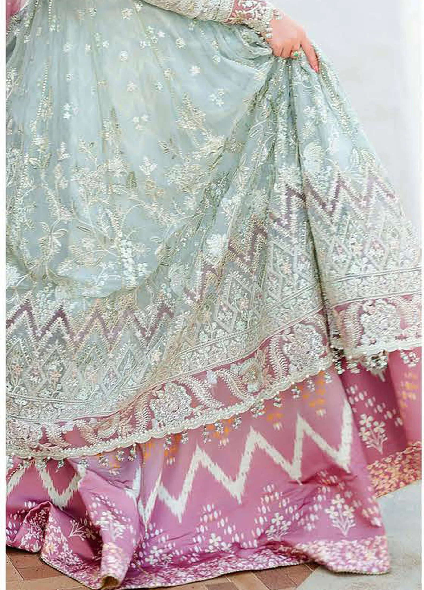 Bachelorette by Mushq Unstitched Embroidered Chiffon - Flirty Muse - Image 4