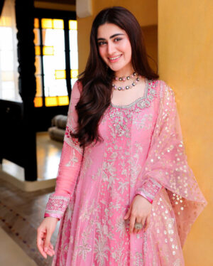 Bachelorette by Mushq Unstitched Embroidered Chiffon - Pink Promise