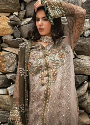 Alternative view of Vasal by Charizma Unstitched Embroidered Chiffon 3 Piece Suit - VSLW6-13