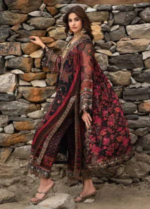 Alternative view of Vasal by Charizma Unstitched Embroidered Chiffon 4 Piece Suit - VSLW6-16