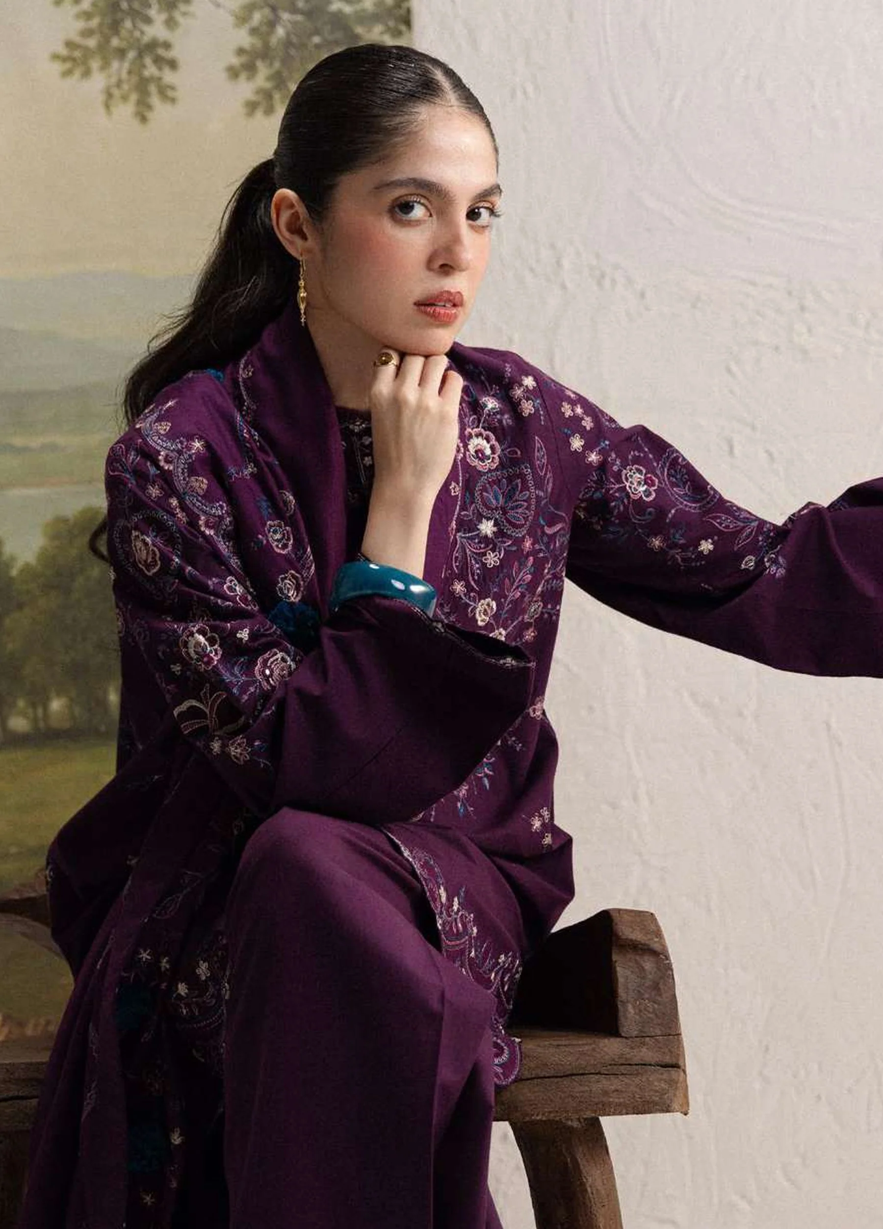 Coco by Zara Shahjahan Unstitched Khaddar SHAB 5A - Winter Collection - Image 4
