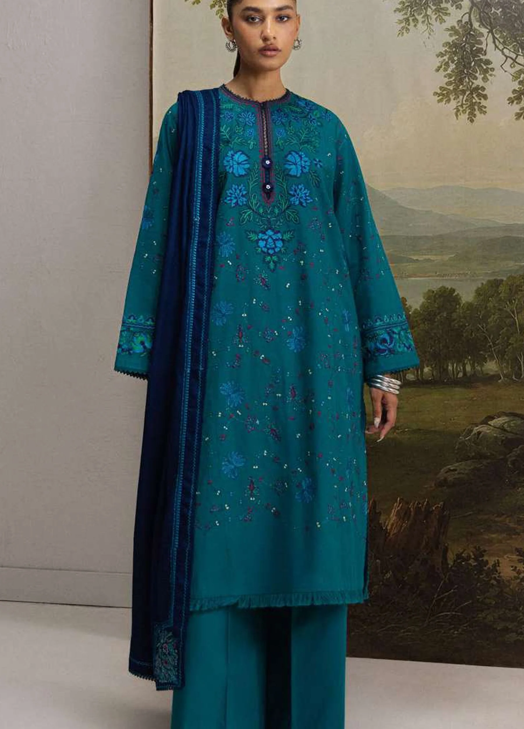 Coco by Zara Shahjahan Unstitched Khaddar TABASSUM 7A - Winter Collection