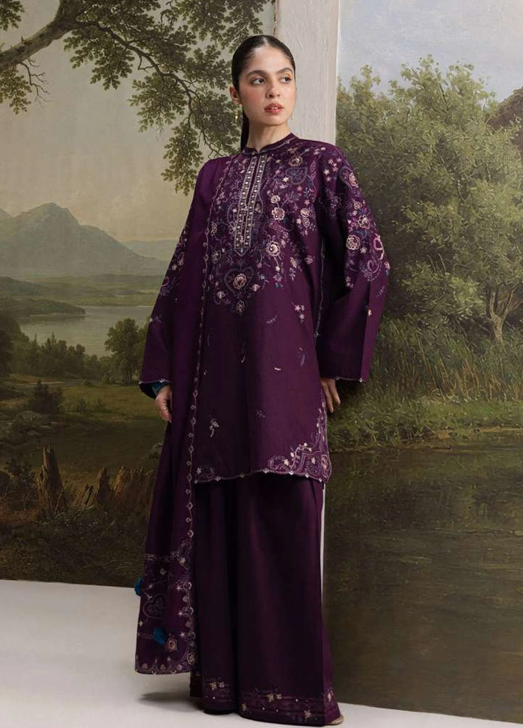 Coco by Zara Shahjahan Unstitched Khaddar SHAB 5A - Winter Collection