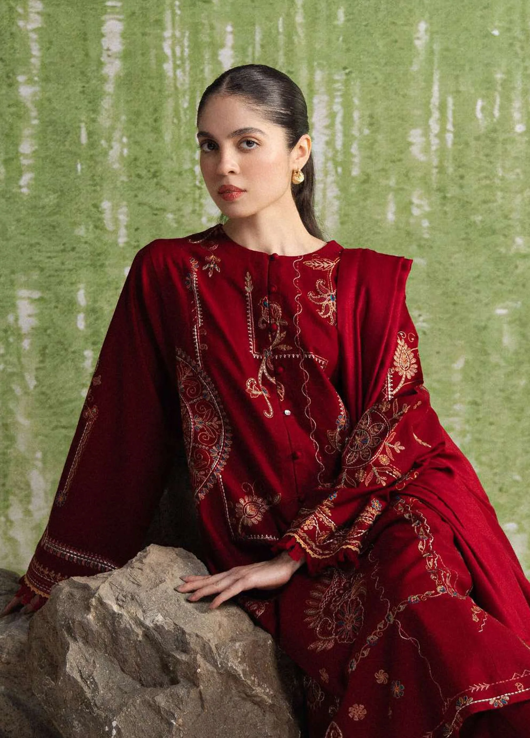 Coco by Zara Shahjahan Unstitched Khaddar DIBA 10A - Winter Collection - Image 3