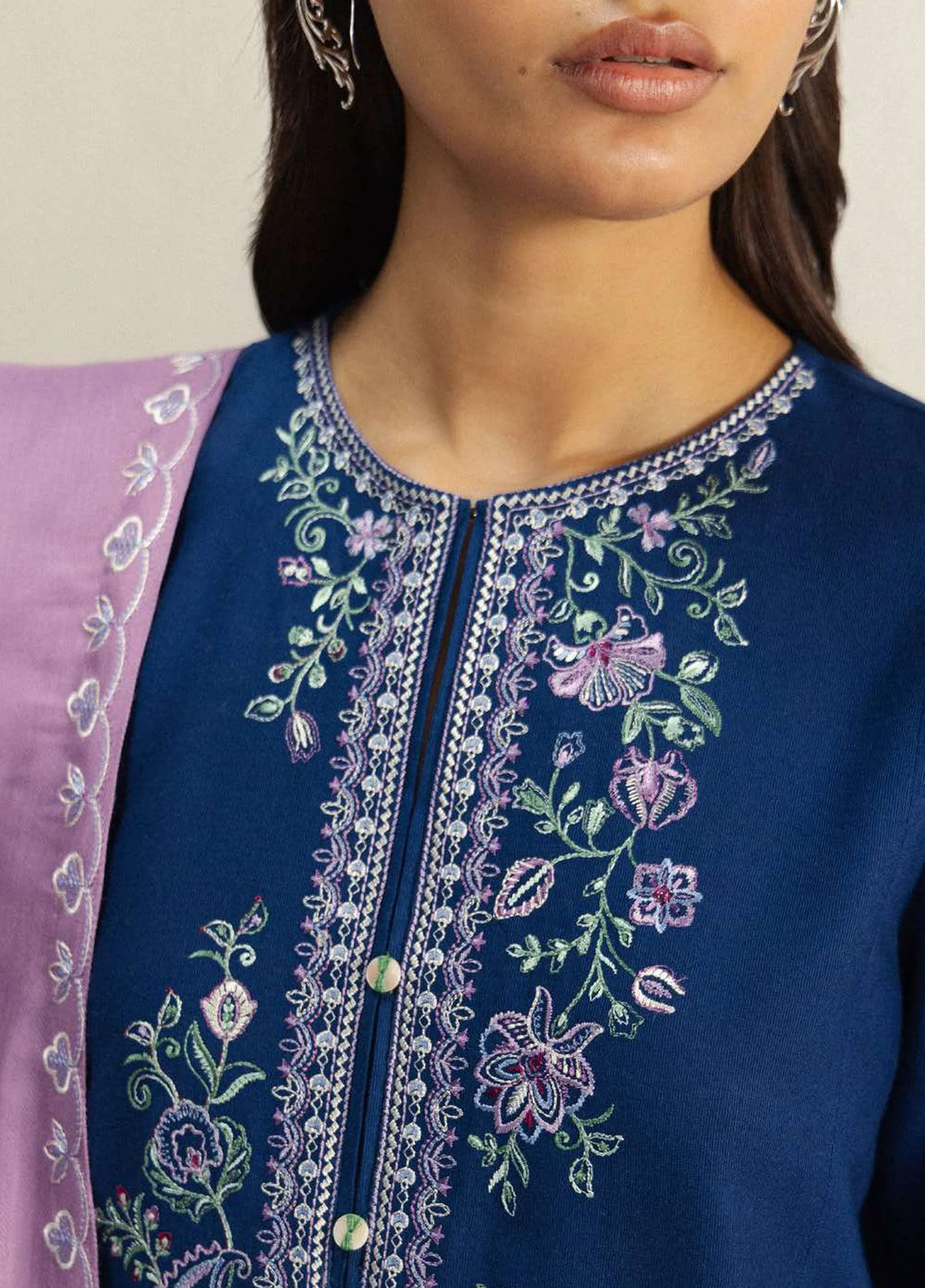 Coco by Zara Shahjahan Unstitched Khaddar NEELAM 4A - Winter Collection - Image 4