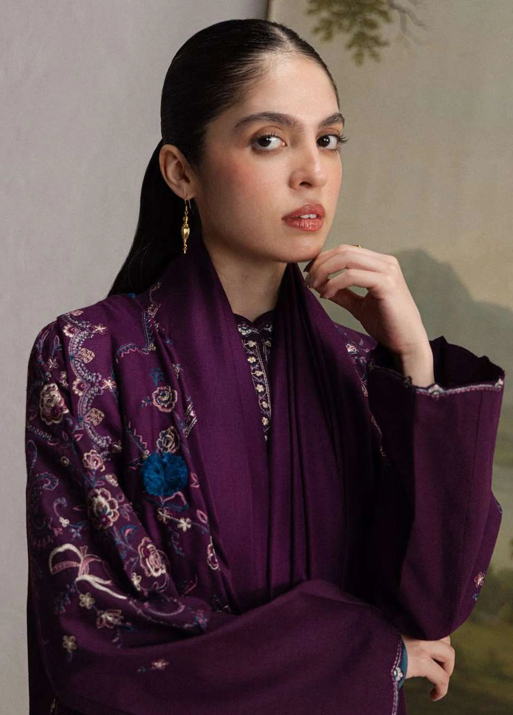 Coco by Zara Shahjahan Unstitched Khaddar SHAB 5A - Winter Collection - Image 2