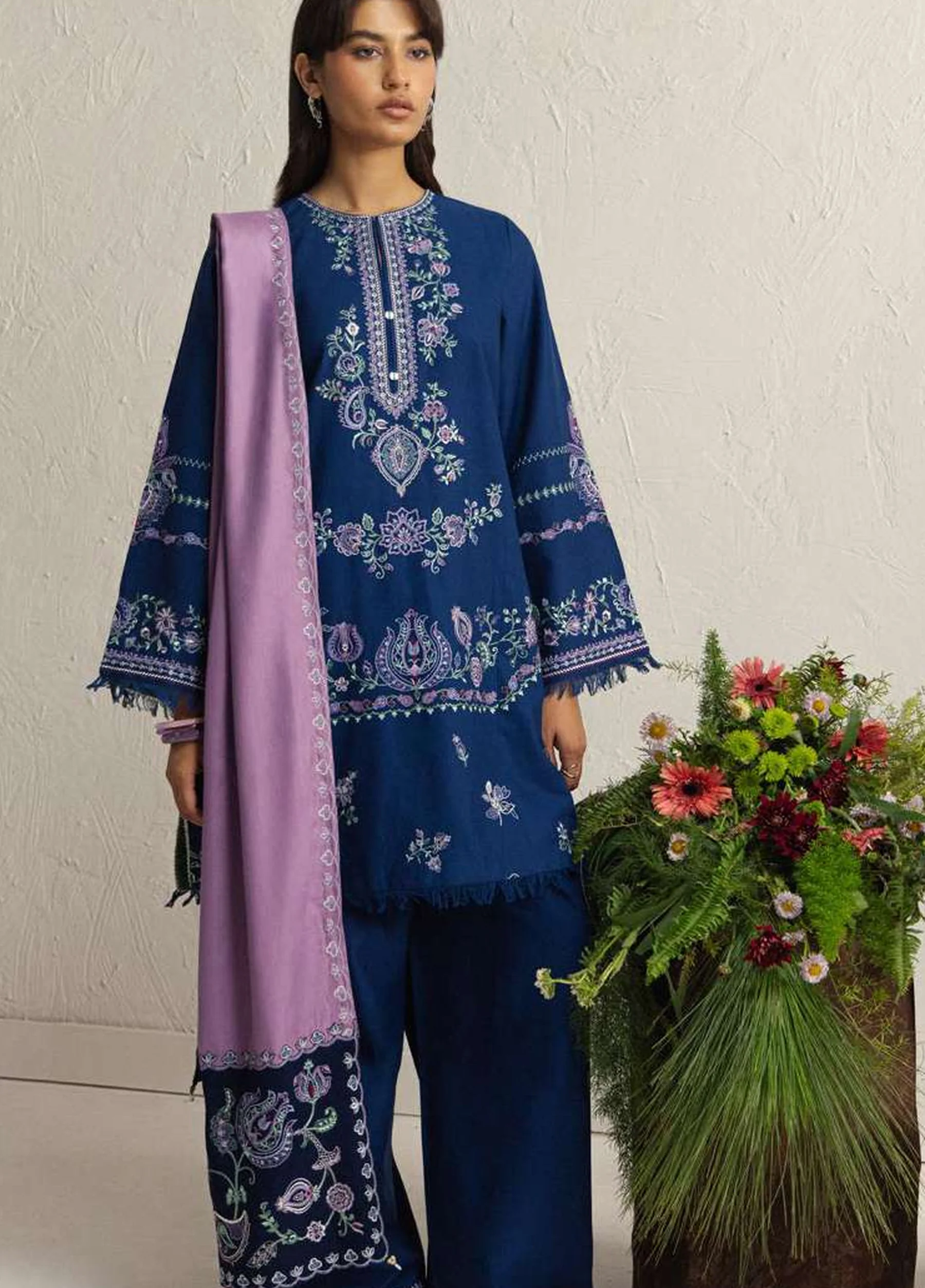 Coco by Zara Shahjahan Unstitched Khaddar NEELAM 4A - Winter Collection