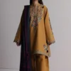 Coco by Zara Shahjahan Unstitched Khaddar  OCHRE 2A - Winter Collection