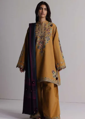 Coco by Zara Shahjahan Unstitched Khaddar  OCHRE 2A - Winter Collection