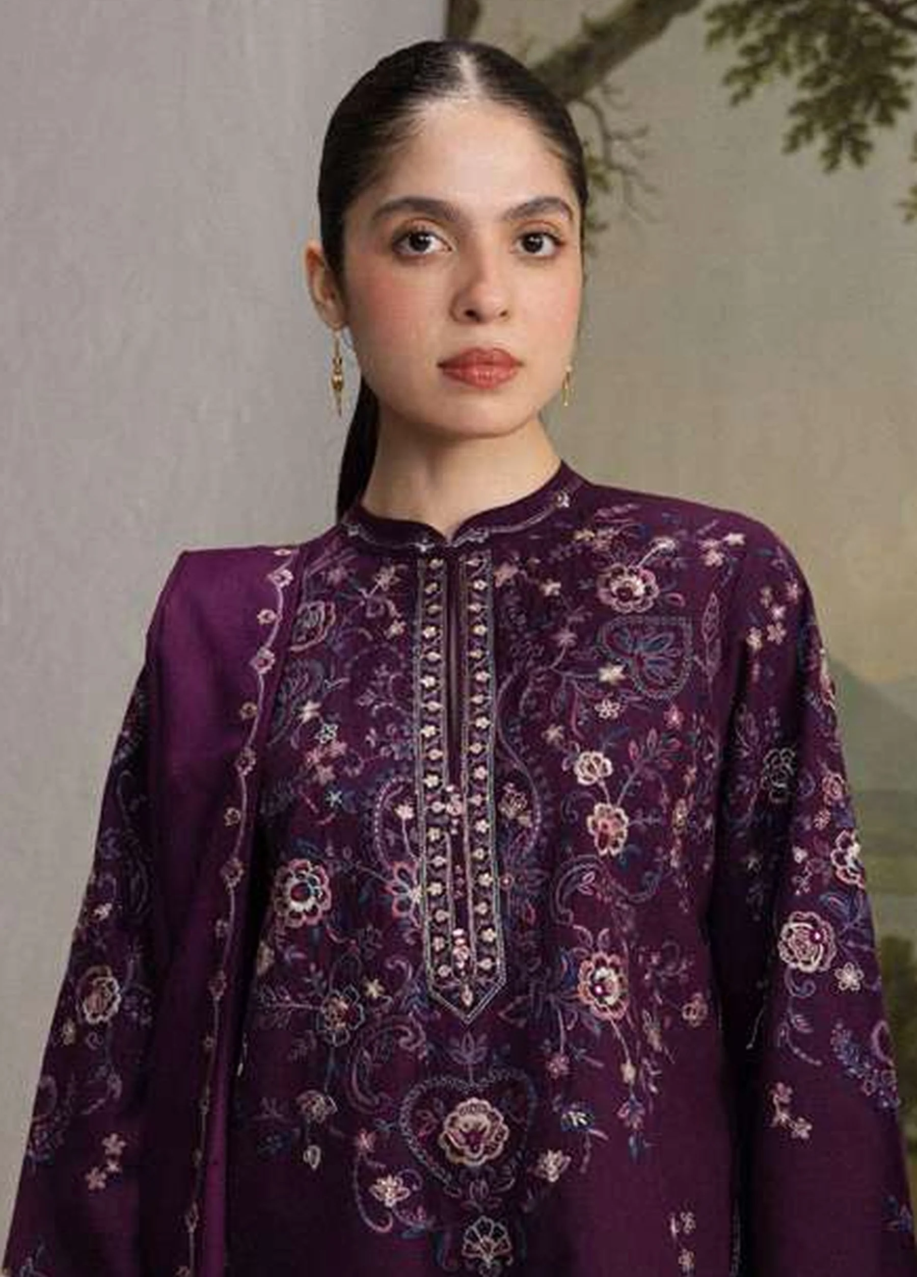 Coco by Zara Shahjahan Unstitched Khaddar SHAB 5A - Winter Collection - Image 3