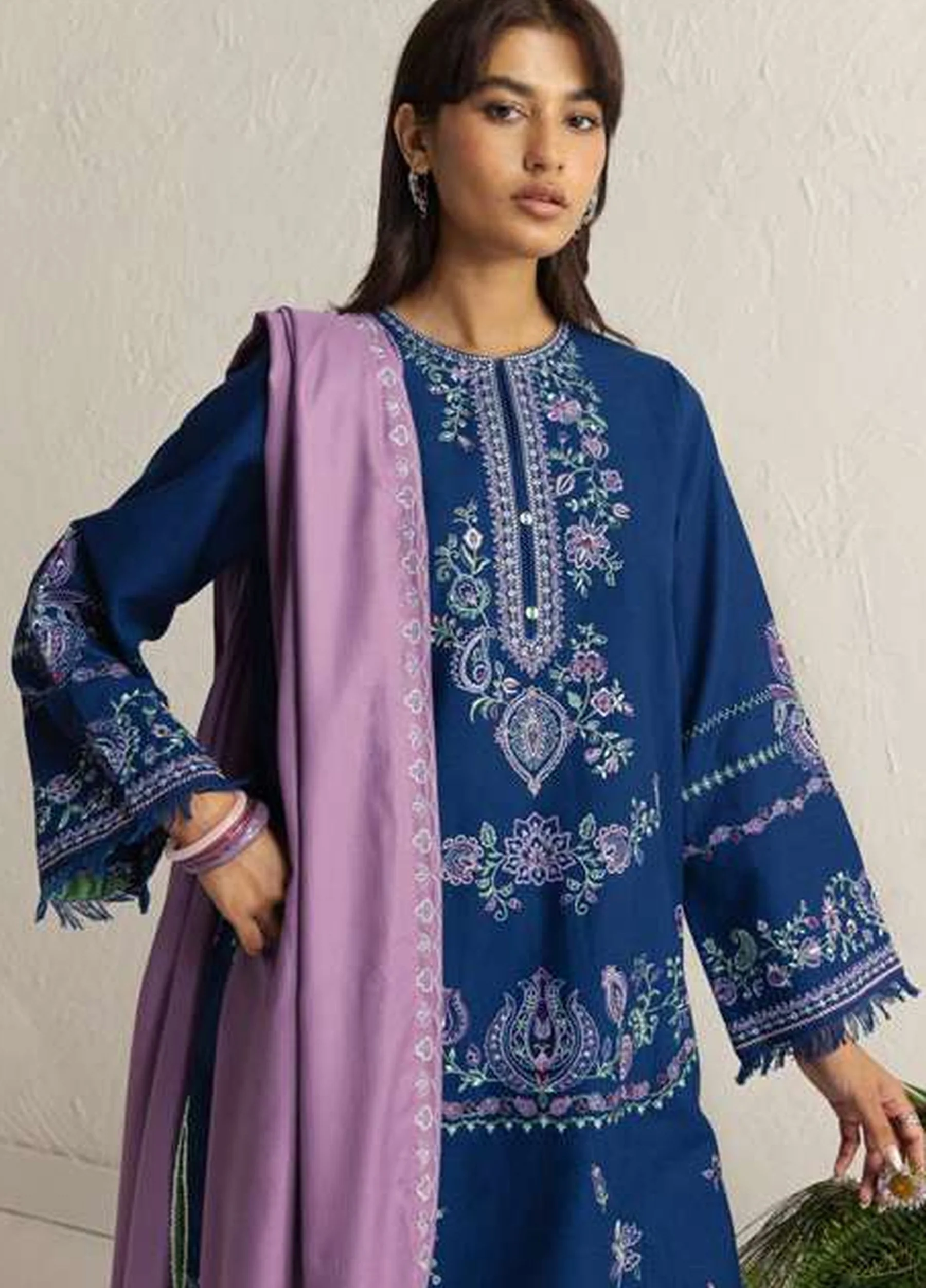 Coco by Zara Shahjahan Unstitched Khaddar NEELAM 4A - Winter Collection - Image 3