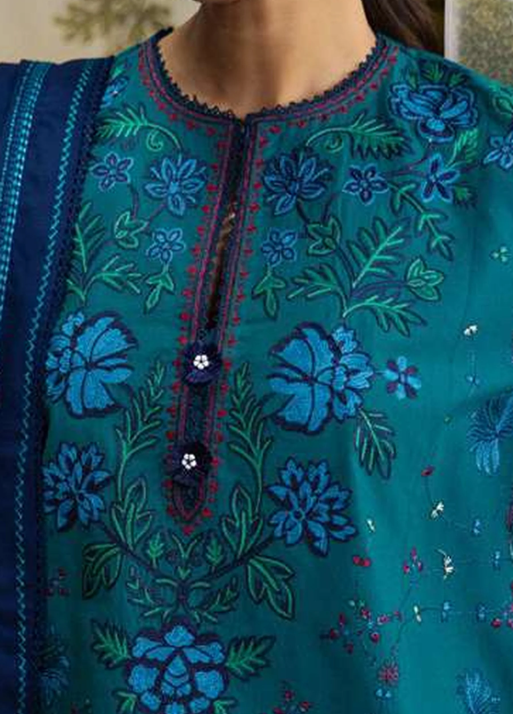 Coco by Zara Shahjahan Unstitched Khaddar TABASSUM 7A - Winter Collection - Image 5