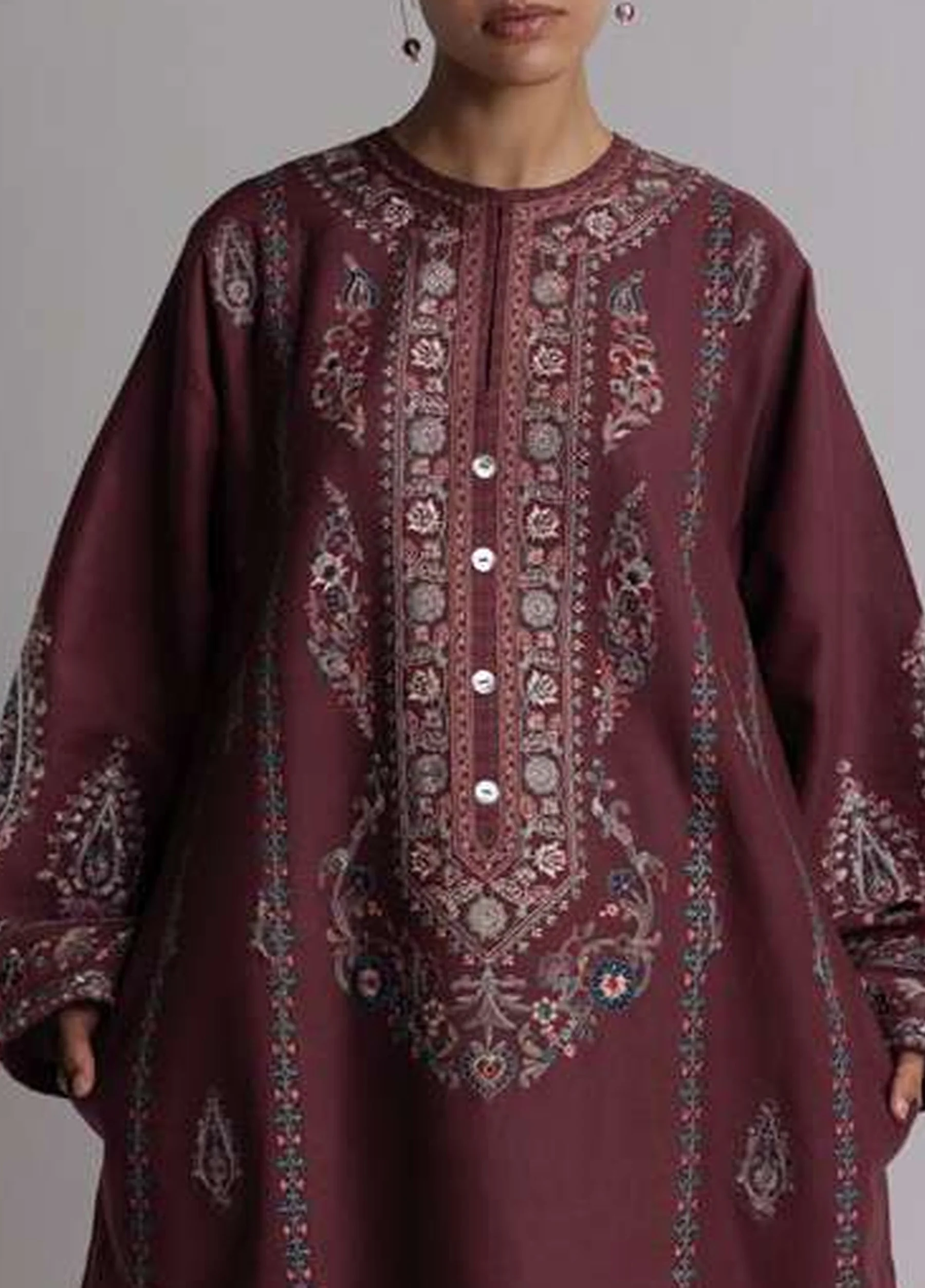 Coco by Zara Shahjahan Unstitched Khaddar SARD 1A - Winter Collection - Image 4
