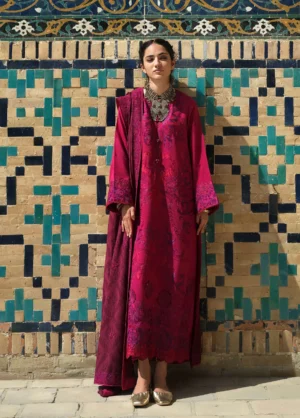 Bukhara by Mushq Unstitched Embroidered Herringbone  Dusk Whisper