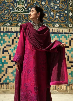 Alternative view of Bukhara by Mushq Unstitched Embroidered Herringbone  Dusk Whisper