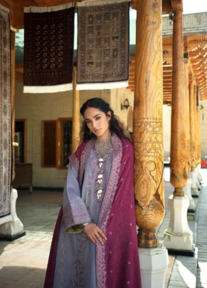 Alternative view of Bukhara by Mushq Unstitched Embroidered Crepe Old City Bloom