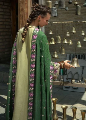 Alternative view of Bukhara by Mushq Unstitched Embroidered Crepe  Desert Minaret